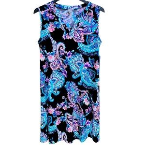 NWT Chico’s Shelley Notch Neck Dress Paisley Garden Size Medium